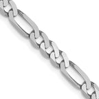 FJC Finejewelers 14 kt White Gold Flat Figaro Chain Lobster Clasp 20 Inches x 4 mm