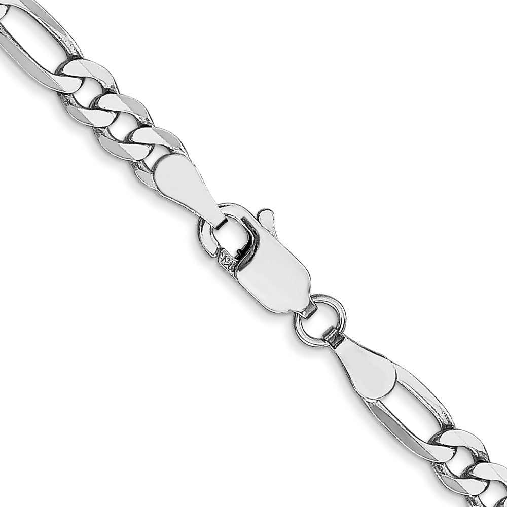 FJC Finejewelers 14 kt White Gold Flat Figaro Chain Lobster Clasp 24 Inches x 4 mm
