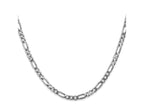 FJC Finejewelers 14 kt White Gold Flat Figaro Chain Lobster Clasp 24 Inches x 4 mm