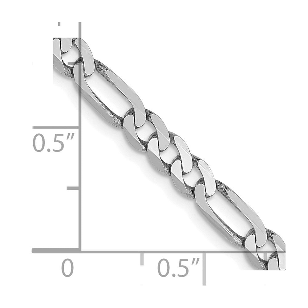 FJC Finejewelers 14 kt White Gold Flat Figaro Chain Bracelet 8 Inches x 4 mm