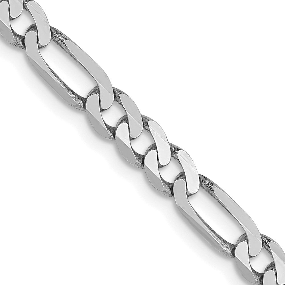 FJC Finejewelers 14 kt White Gold Flat Figaro Chain Bracelet 8 Inches x 4 mm