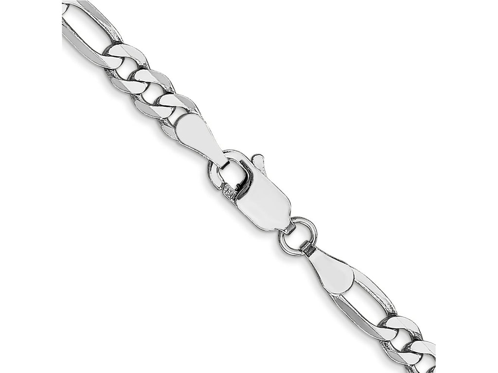 FJC Finejewelers 14 kt White Gold Flat Figaro Chain Bracelet 8 Inches x 4 mm