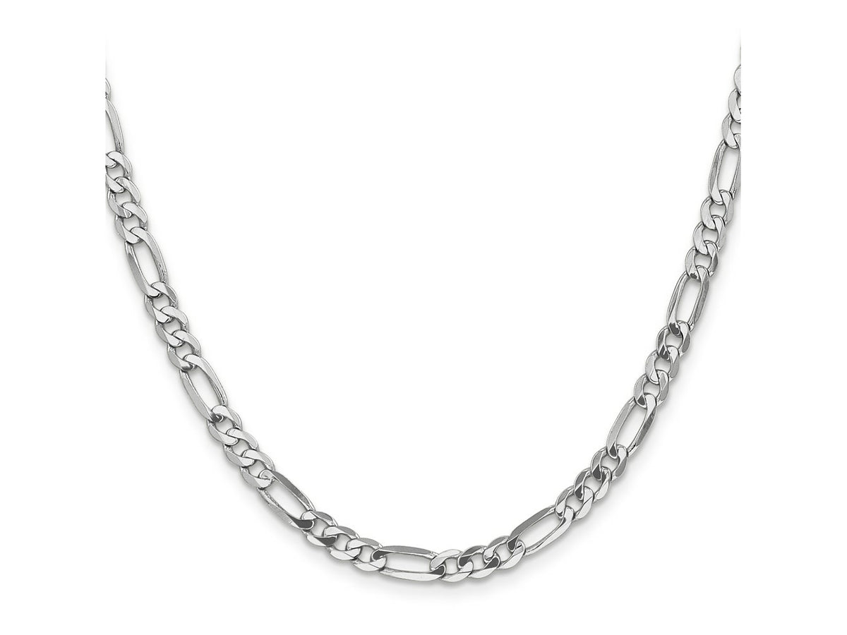 FJC Finejewelers 14 kt White Gold Flat Figaro Chain 18 Inches x 5 mm