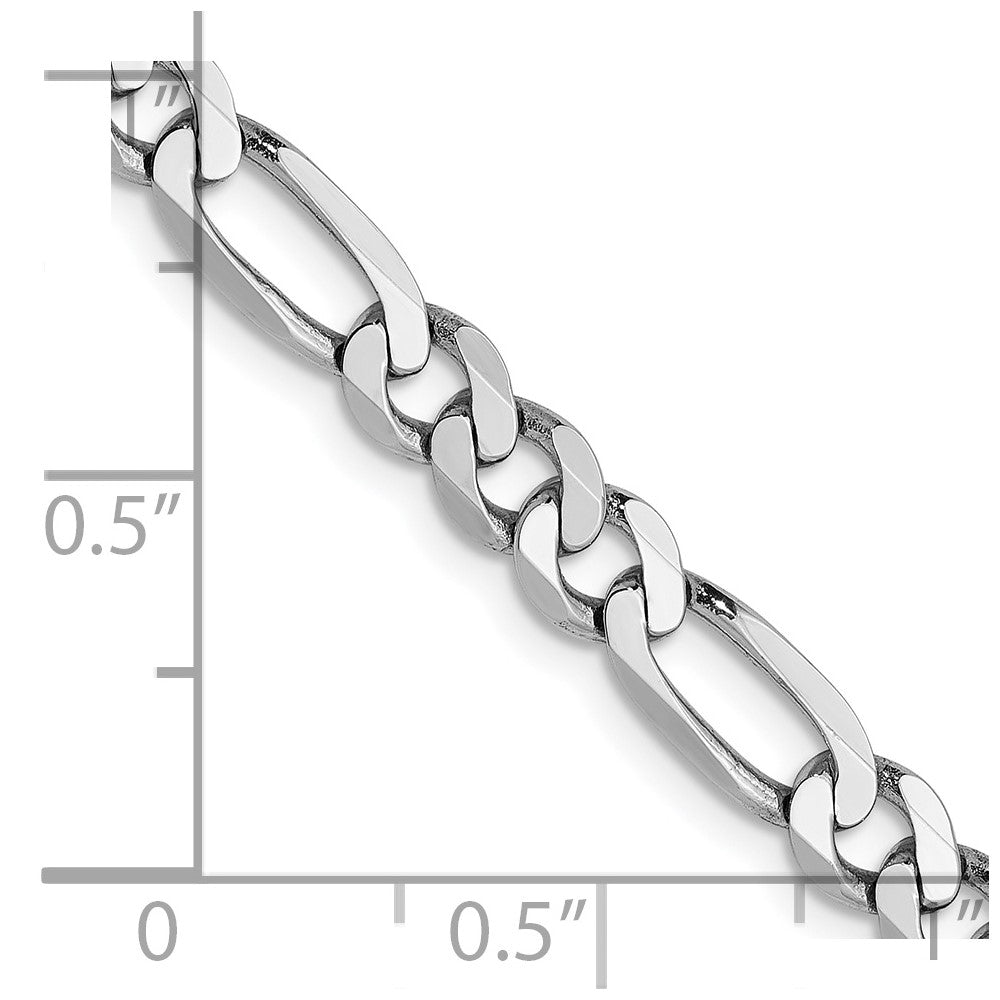 FJC Finejewelers 14 kt White Gold Flat Figaro Chain 20 Inches x 5 mm
