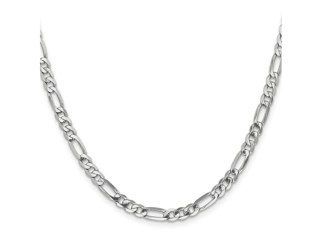 FJC Finejewelers 14 kt White Gold Flat Figaro Chain 24 Inches x 5 mm