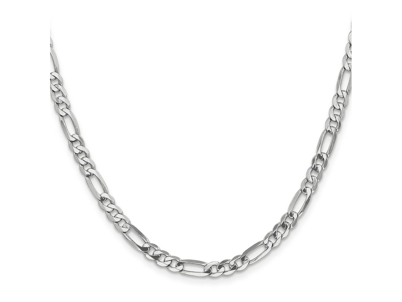 FJC Finejewelers 14 kt White Gold Flat Figaro Chain 24 Inches x 5 mm