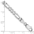 FJC Finejewelers 14 kt White Gold Flat Figaro Chain Bracelet 7 Inches x 5 mm