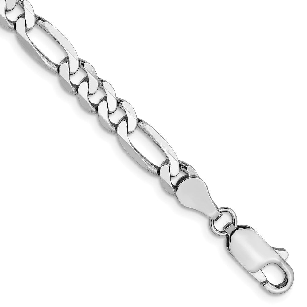 FJC Finejewelers 14 kt White Gold Flat Figaro Chain Bracelet 7 Inches x 5 mm