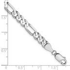 FJC Finejewelers 14 kt White Gold Flat Figaro Chain Bracelet 7 Inches x 5.5 mm