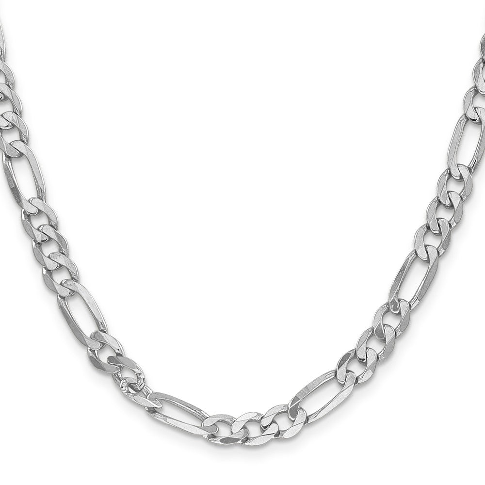 FJC Finejewelers 14 kt White Gold Flat Figaro Chain Bracelet 9 Inches x 6 mm