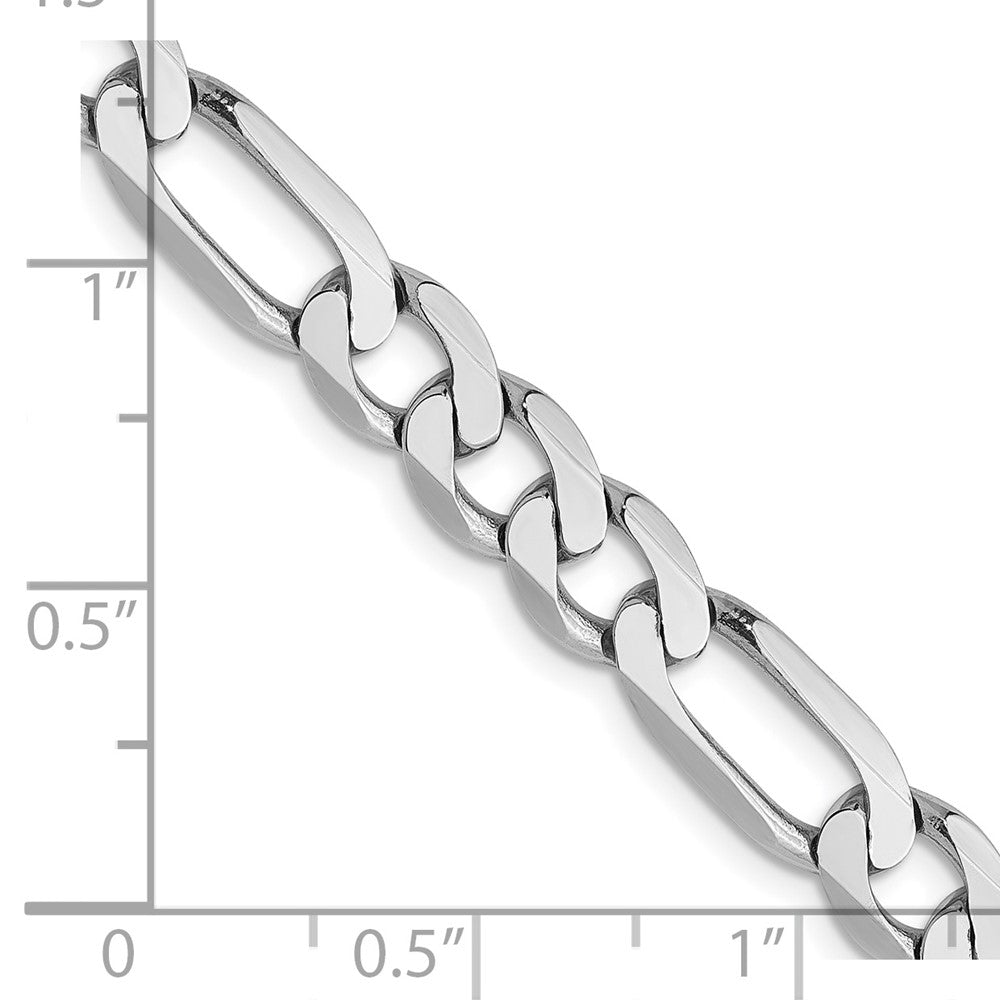 FJC Finejewelers 14 kt White Gold Flat Figaro Chain Bracelet 9 Inches x 6 mm