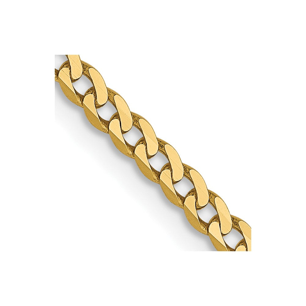 FJC Finejewelers 14 kt Yellow Gold Flat Beveled Curb Chain 20 Inches x 2.2 mm