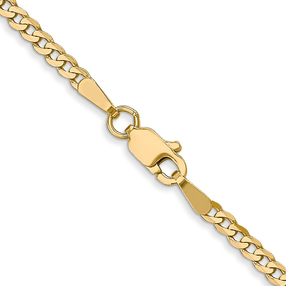 FJC Finejewelers 14 kt Yellow Gold Flat Beveled Curb Chain 20 Inches x 2.2 mm