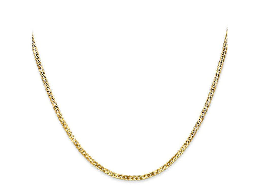FJC Finejewelers 14 kt Yellow Gold Flat Beveled Curb Chain 20 Inches x 2.2 mm