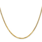 FJC Finejewelers 14 kt Yellow Gold 2. Flat Beveled Curb Chain Bracelet 7 Inches x 2 mm