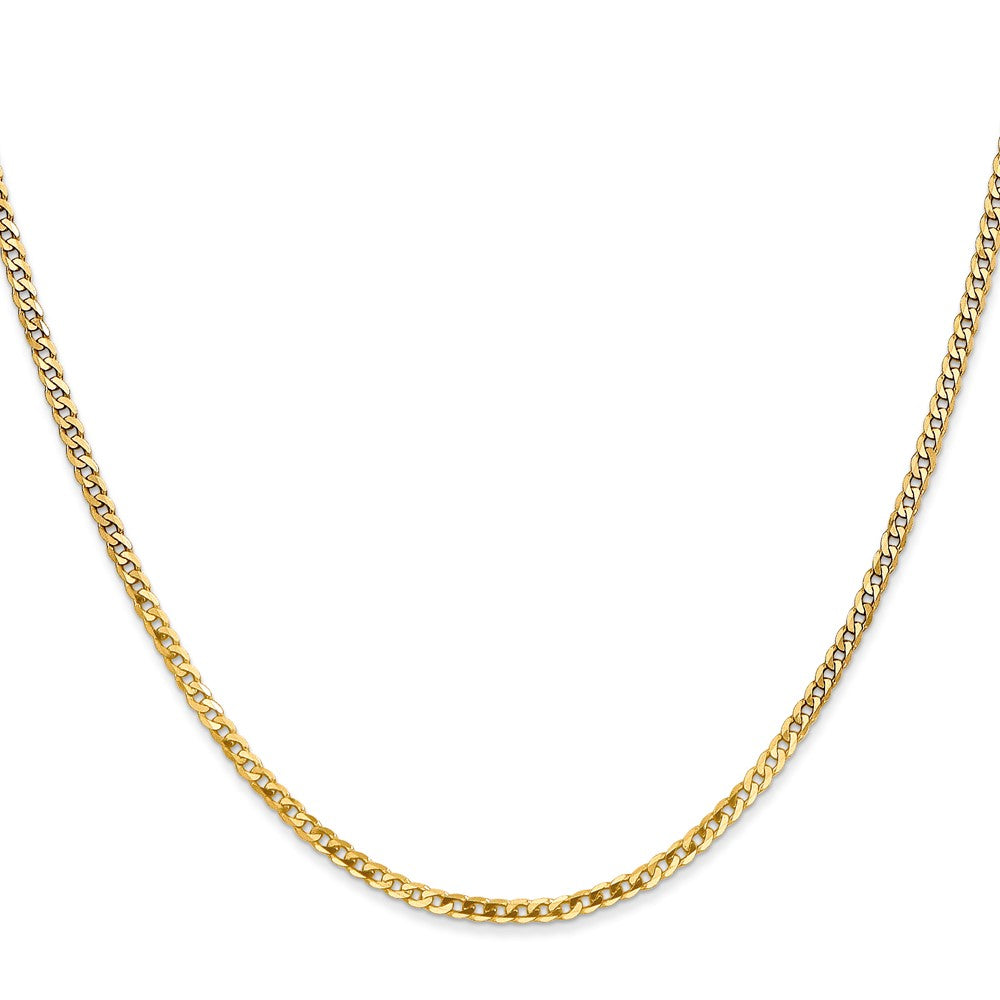 FJC Finejewelers 14 kt Yellow Gold 2. Flat Beveled Curb Chain Bracelet 8 Inches x 2 mm