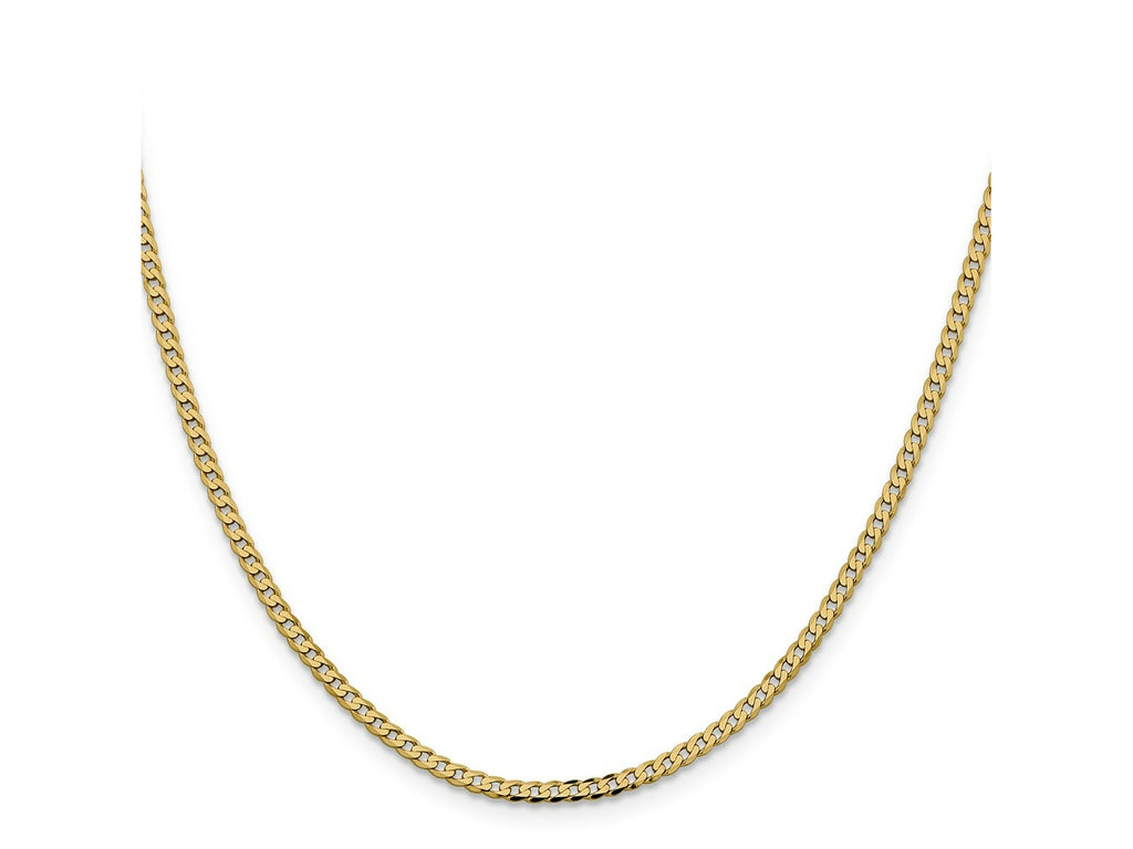 FJC Finejewelers 14 kt Yellow Gold Flat Beveled Curb Chain 16 Inches x 2.3 mm