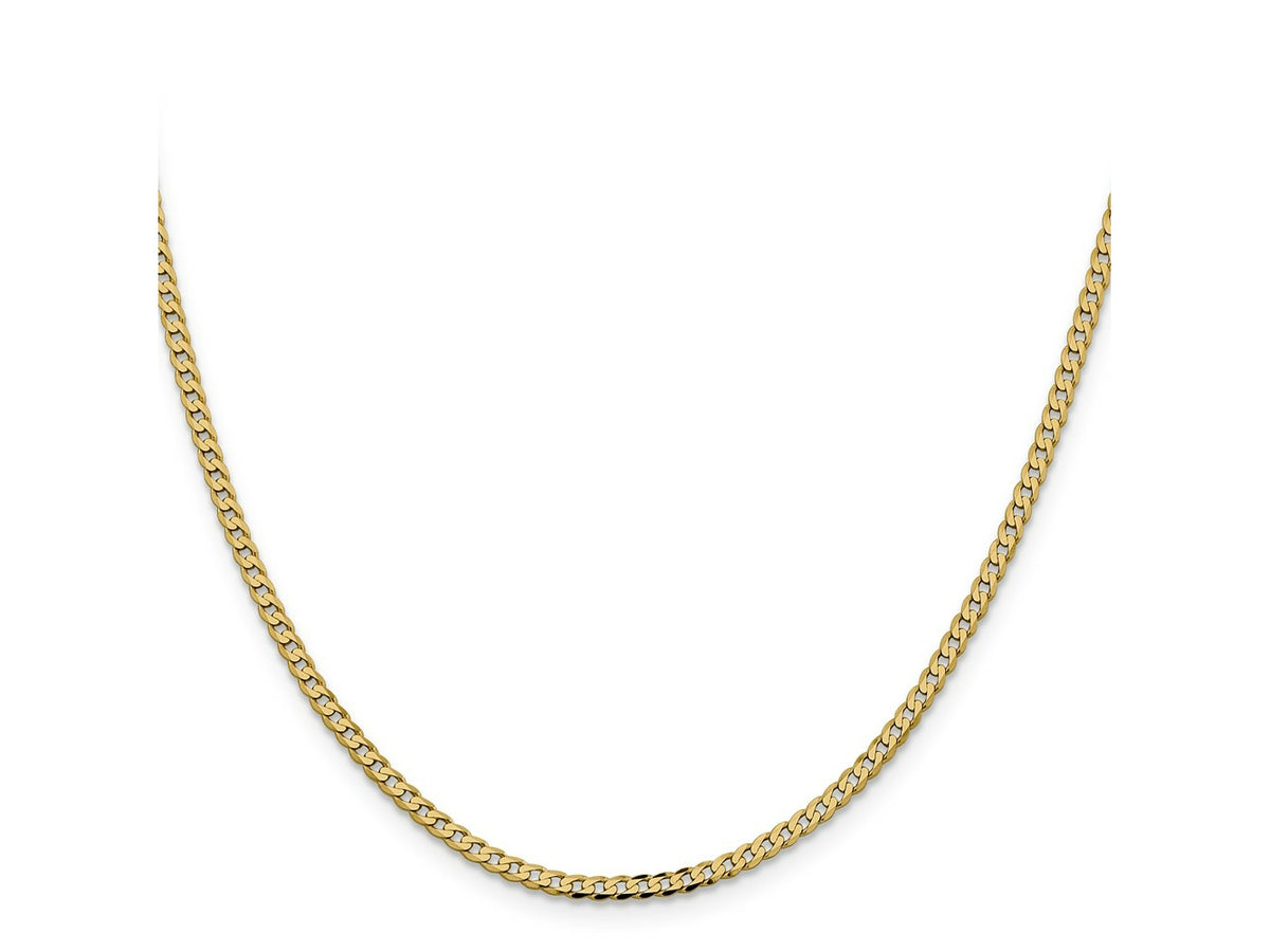 FJC Finejewelers 14 kt Yellow Gold Flat Beveled Curb Chain 16 Inches x 2.3 mm