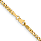 FJC Finejewelers 14 kt Yellow Gold Flat Beveled Curb Chain 18 Inches x 2.3 mm