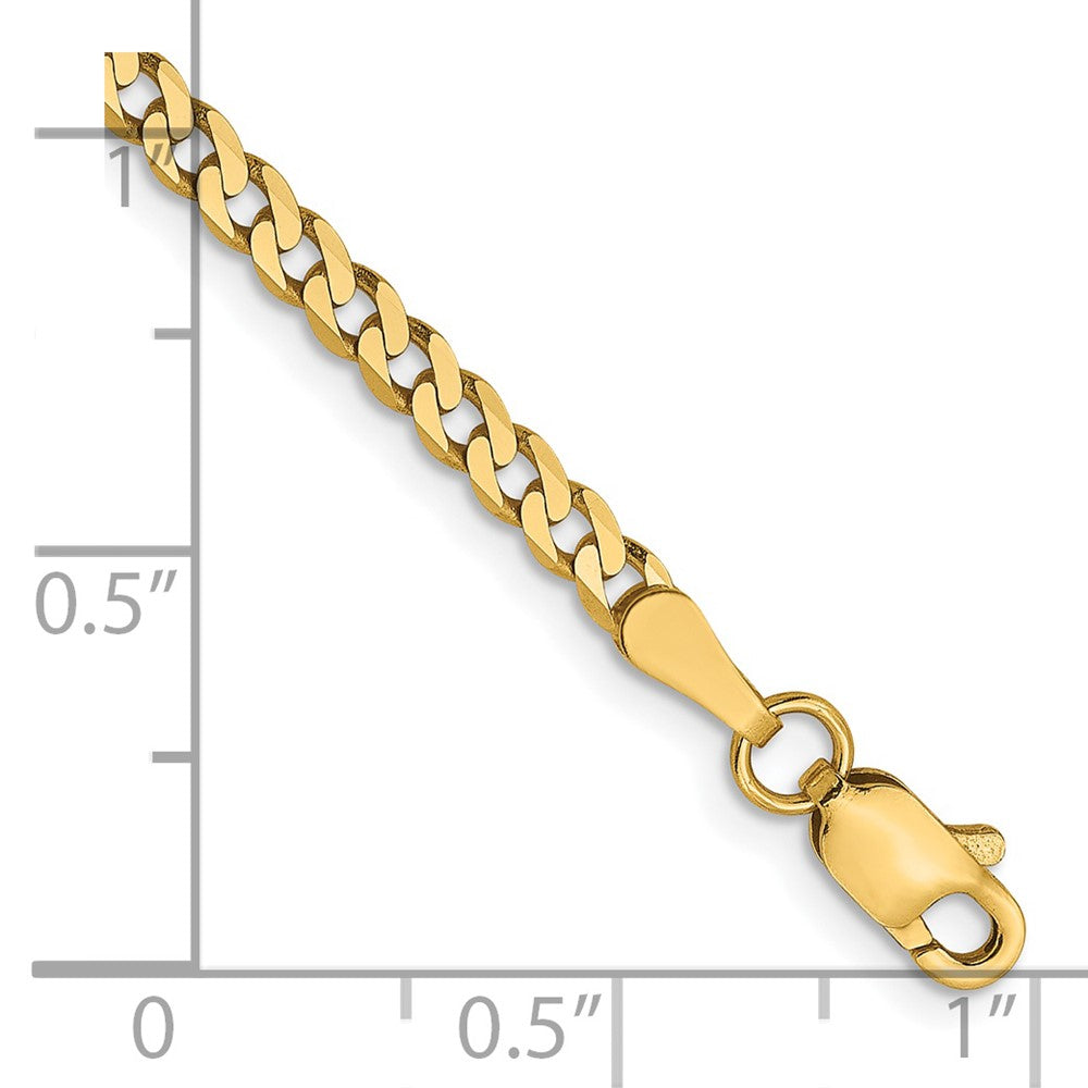 FJC Finejewelers 14 kt Yellow Gold Flat Beveled Curb Chain Bracelet 7 Inches x 2.3 mm