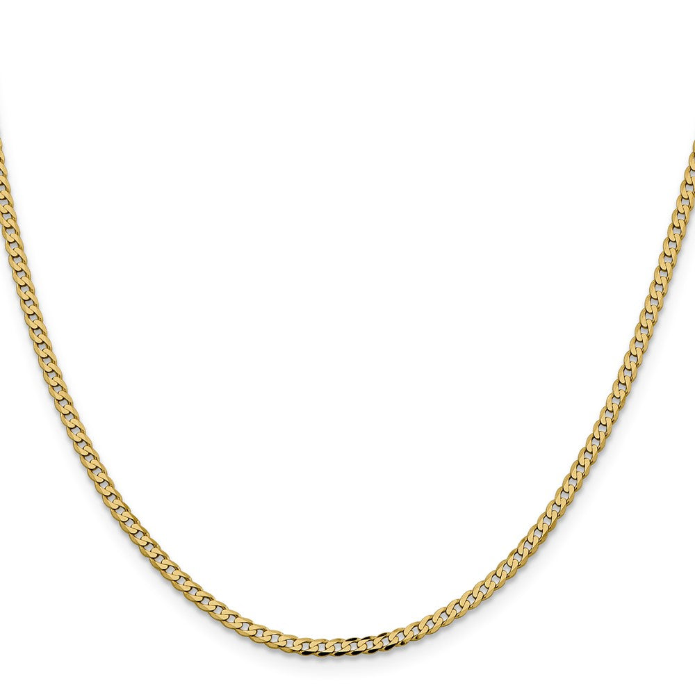 FJC Finejewelers 14 kt Yellow Gold Flat Beveled Curb Chain Bracelet 7 Inches x 2.3 mm