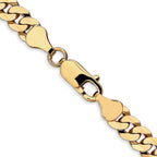 FJC Finejewelers 14 kt Yellow Gold Flat Beveled Curb Chain Bracelet 7 Inches x 6.1 mm