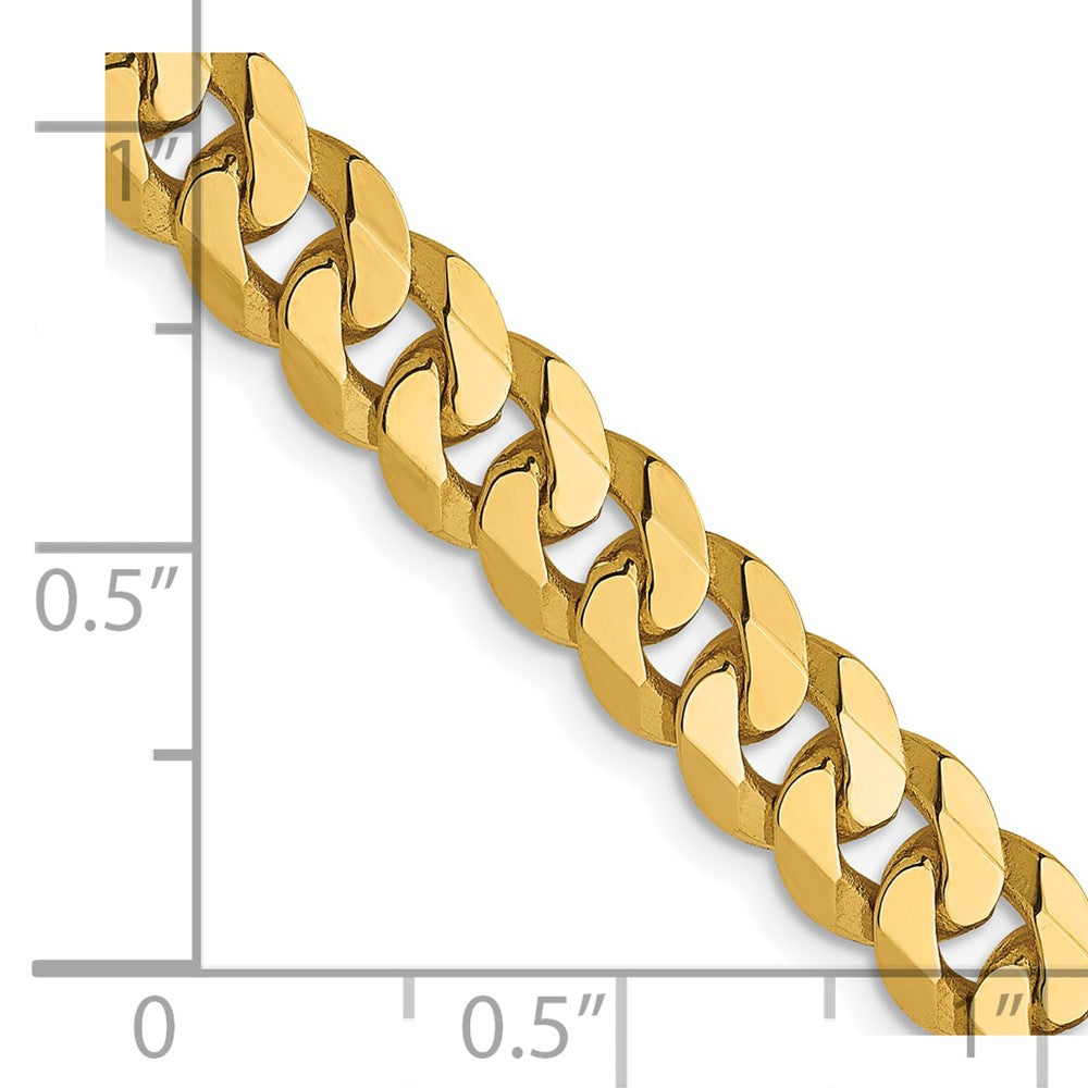 FJC Finejewelers 14 kt Yellow Gold Flat Beveled Curb Chain Bracelet 8 Inches x 6.1 mm