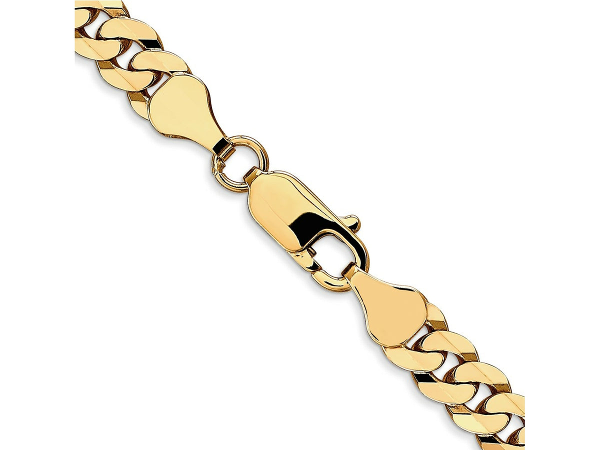 FJC Finejewelers 14 kt Yellow Gold Flat Beveled Curb Chain Bracelet 9 Inches x 6.1 mm