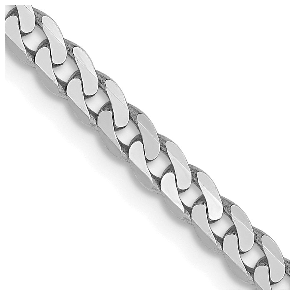 FJC Finejewelers 14 kt White Gold Flat Beveled Curb Chain 20 Inches x 2.9 mm