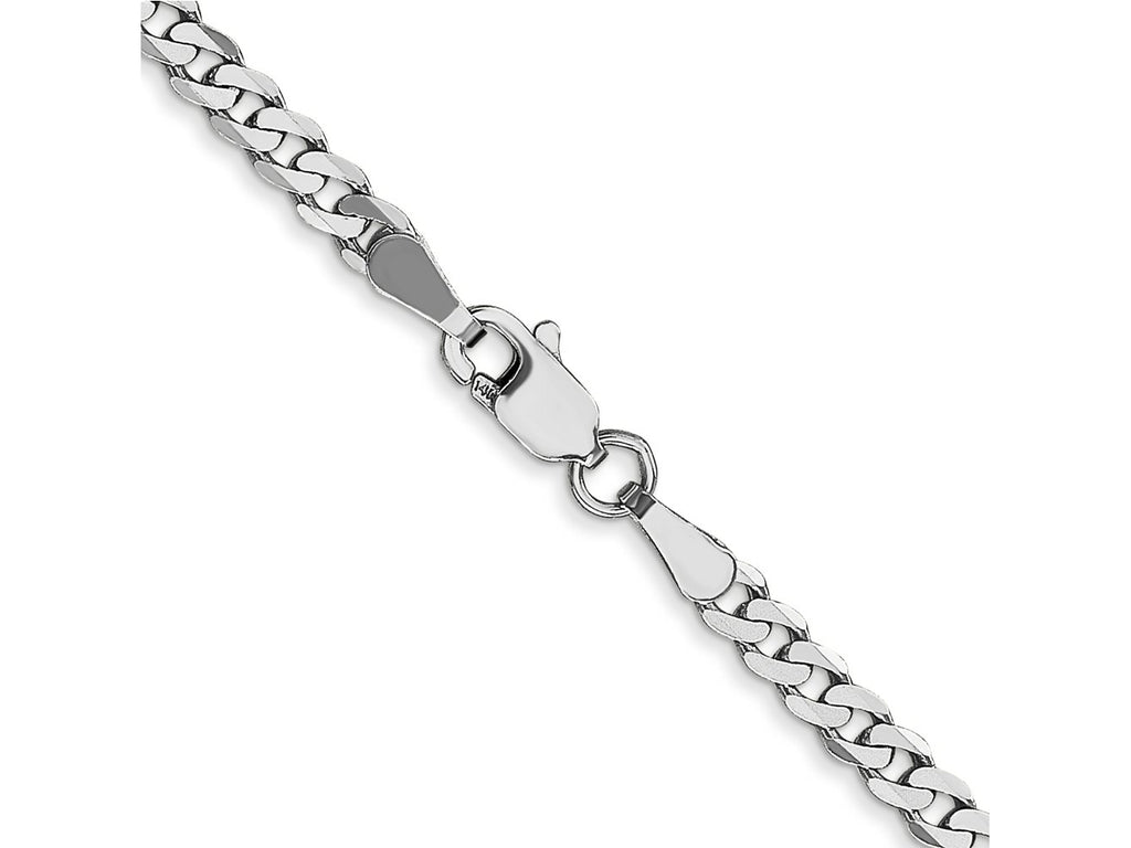 FJC Finejewelers 14 kt White Gold Flat Beveled Curb Chain Bracelet 7 Inches x 2.9 mm