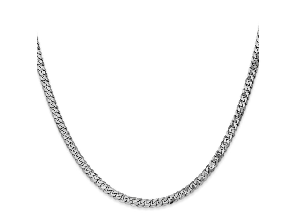 FJC Finejewelers 14 kt White Gold Flat Beveled Curb Chain 18 Inches x 3.9 mm