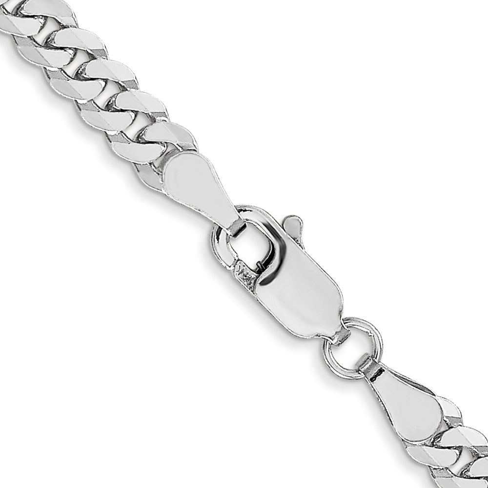 FJC Finejewelers 14 kt White Gold Flat Beveled Curb Chain 20 Inches x 3.9 mm