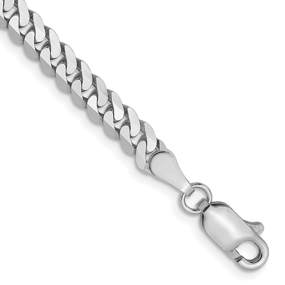 FJC Finejewelers 14 kt White Gold Flat Beveled Curb Chain Bracelet 7 Inches x 3.9 mm