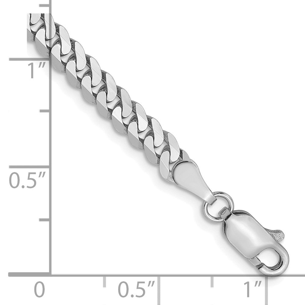 FJC Finejewelers 14 kt White Gold Flat Beveled Curb Chain Bracelet 7 Inches x 3.9 mm