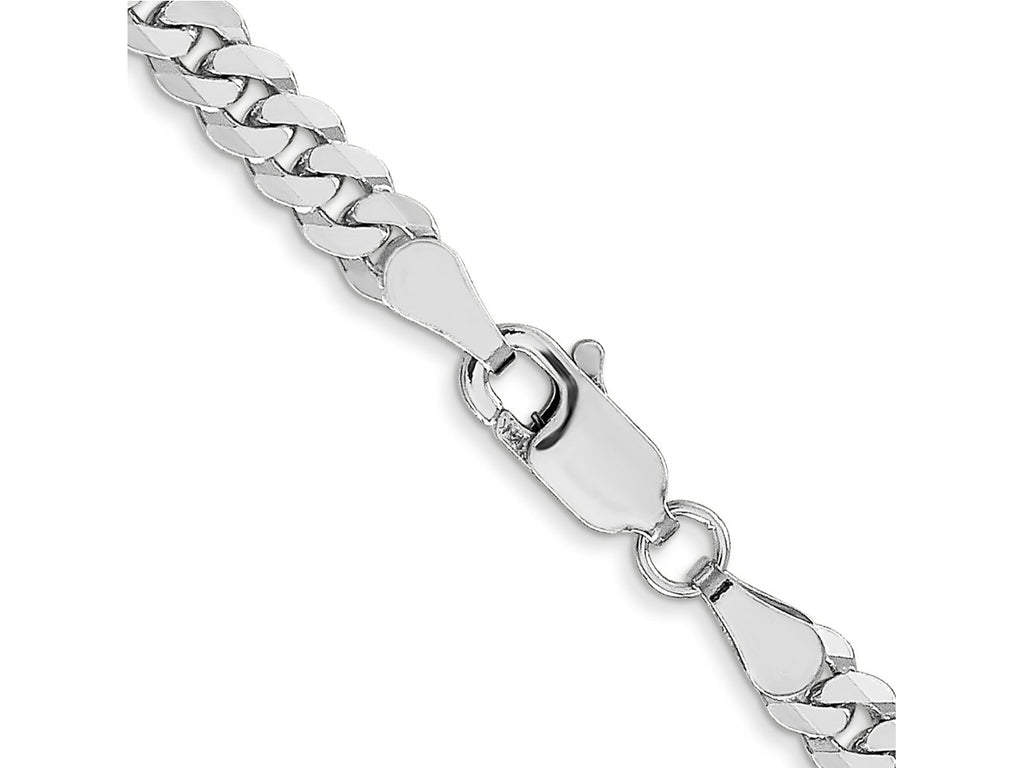 FJC Finejewelers 14 kt White Gold Flat Beveled Curb Chain Bracelet 8 Inches x 3.9 mm