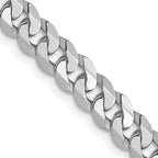 FJC Finejewelers 14 kt White Gold Flat Beveled Curb Chain 18 Inches x 4.5 mm