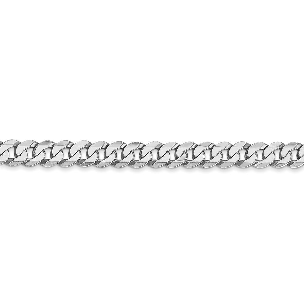FJC Finejewelers 14 kt White Gold Flat Beveled Curb Chain Bracelet 7 Inches x 4.5 mm