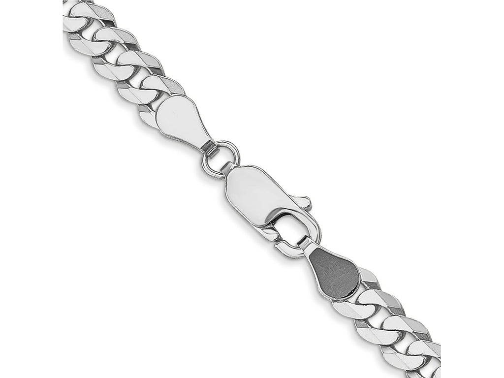 FJC Finejewelers 14 kt White Gold Flat Beveled Curb Chain Bracelet 7 Inches x 4.5 mm