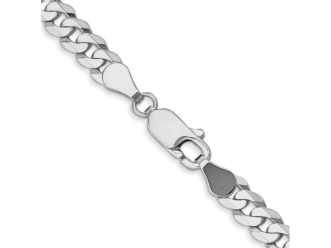 FJC Finejewelers 14 kt White Gold Flat Beveled Curb Chain Bracelet 7 Inches x 4.5 mm