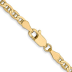 FJC Finejewelers 14 kt Yellow Gold Concave Anchor Chain 24 Inches x 3 mm