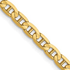 FJC Finejewelers 14 kt Yellow Gold Concave Anchor Chain Bracelet 9 Inches x 3 mm