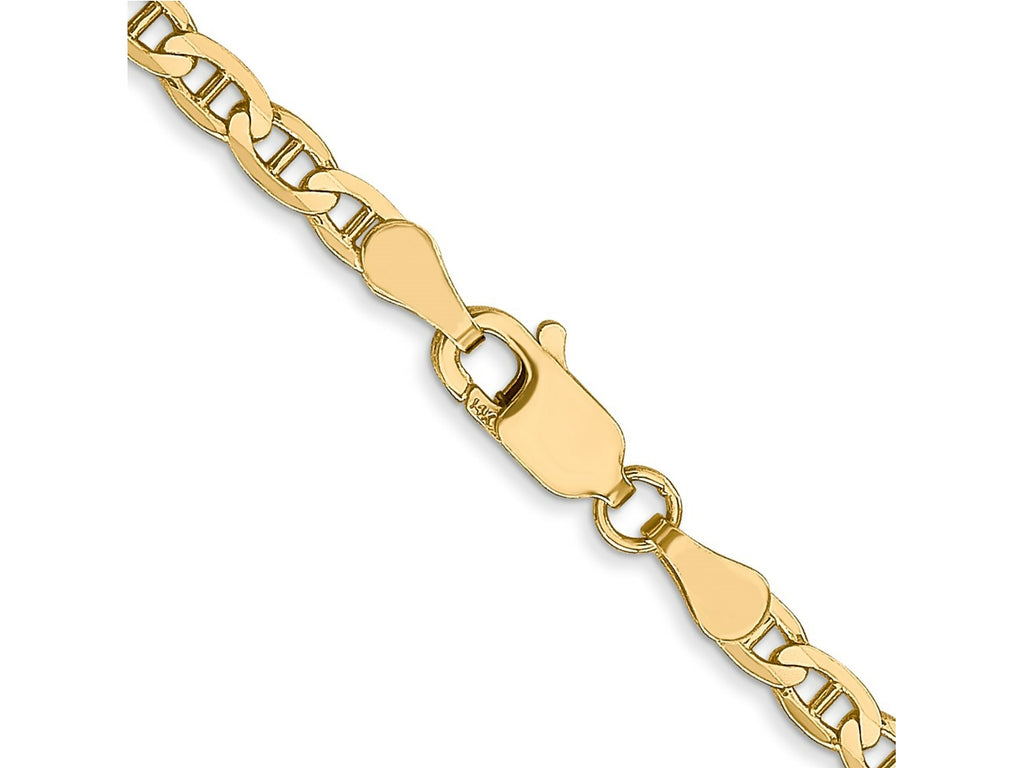 FJC Finejewelers 14 kt Yellow Gold Concave Anchor Chain Bracelet 9 Inches x 3 mm