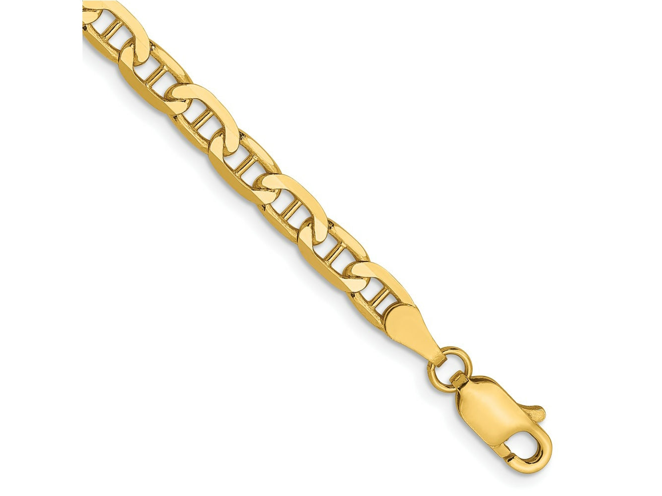 FJC Finejewelers 14 kt Yellow Gold Concave Anchor Chain Bracelet 7 Inches x 3.75 mm