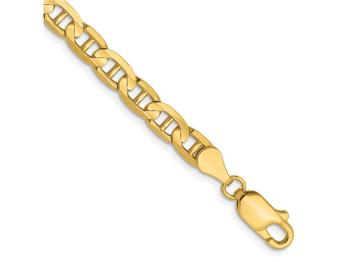 FJC Finejewelers 14 kt Yellow Gold Concave Anchor Chain Bracelet 7 Inches x 4.5 mm