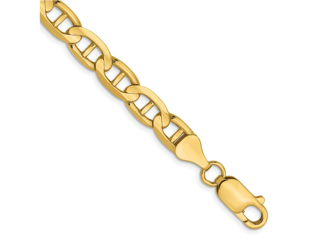 FJC Finejewelers 14 kt Yellow Gold Concave Anchor Chain Bracelet 8 Inches x 6.25 mm