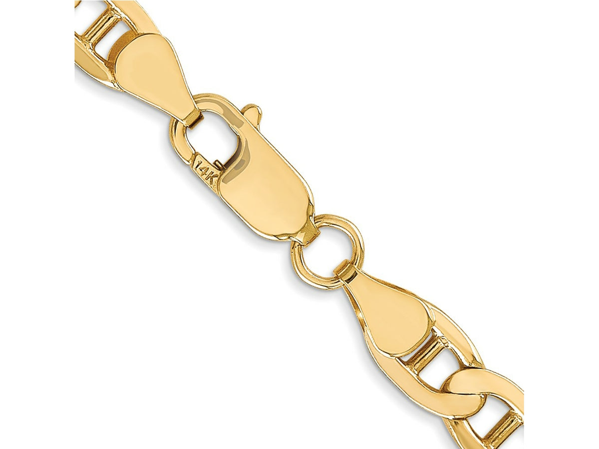 FJC Finejewelers 14 kt Yellow Gold Concave Anchor Chain Bracelet 9 Inches x 6.25 mm