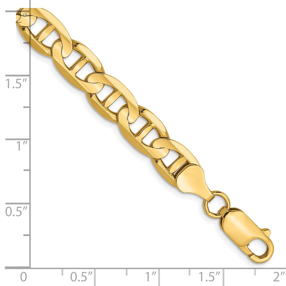 FJC Finejewelers 14 kt Yellow Gold Concave Anchor Chain Bracelet 8 Inches x 7 mm