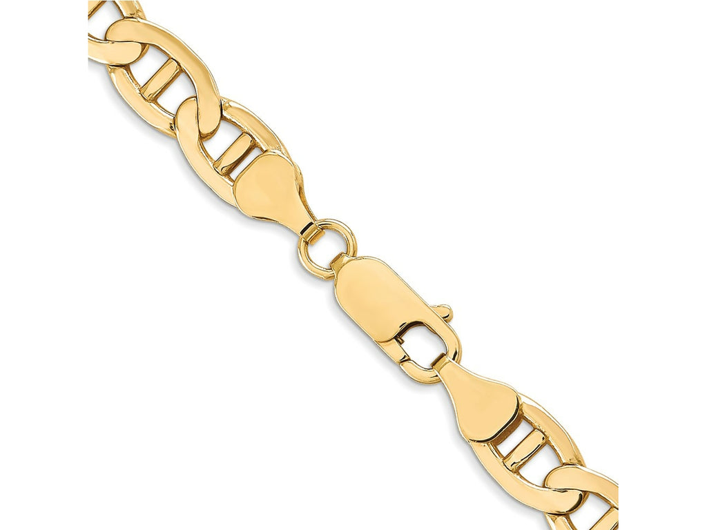 FJC Finejewelers 14 kt Yellow Gold Concave Anchor Chain Bracelet 9 Inches x 7 mm