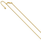 FJC Finejewelers 14 kt Yellow Gold Spiga Adjustable Quadra Wheat Chain 22 Inches x 1 mm