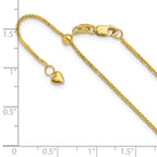 FJC Finejewelers 14 kt Yellow Gold Spiga Adjustable Quadra Wheat Chain 22 Inches x 1 mm